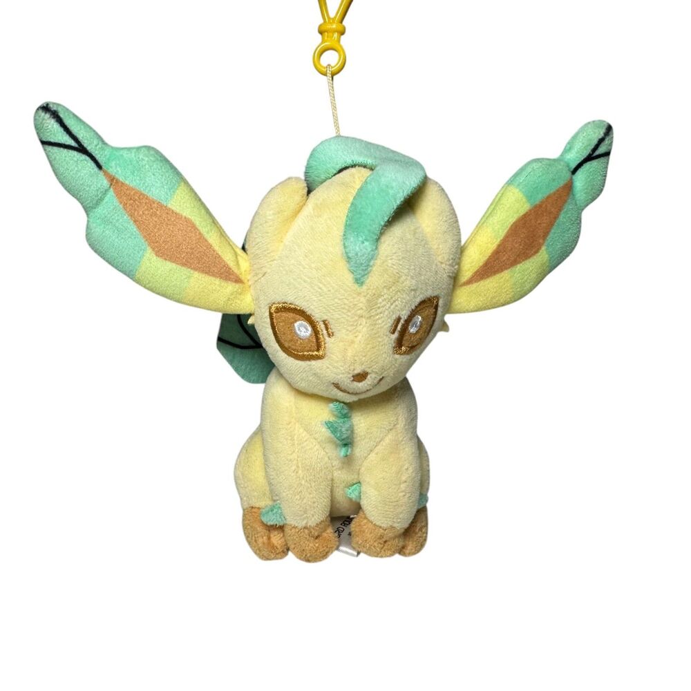 Pokemon Leafeon Plush Backpack Clip Keychain Toys Stuffed Animal Nintendo HTF